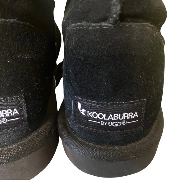 Koolaburra Ugg Women’s Boots 6 Ankle Black Suede Faux Fur Shearling Booties - Picture 4 of 6